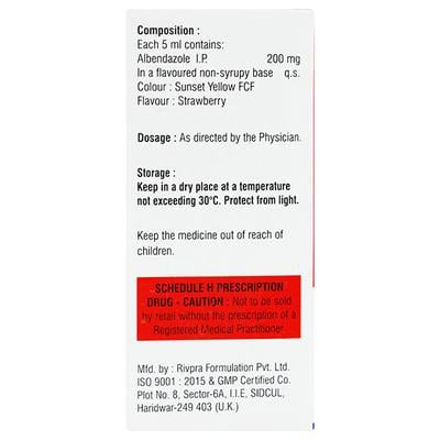 ALBENDAZOLE (CADILA) Suspension 10ml - Parasitic Worms-Ant