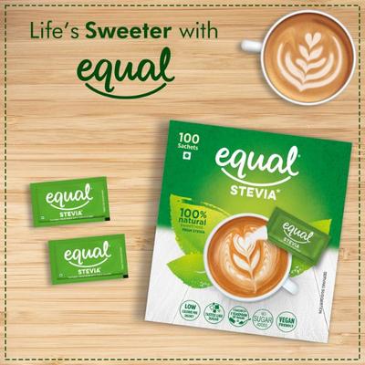 Equal Stevia Sweetener Sachet (Pack of 5 x 100's) 1's - Sugar Substitute