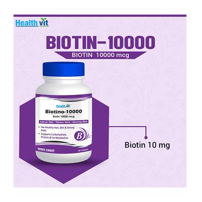 HealthVit Biotino-10000 Mcg Tablets 60's - Hair & Skin