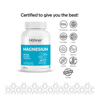 Hohner Magnesium 310 mg Veg Capsule 60's - Calcium And Minerals