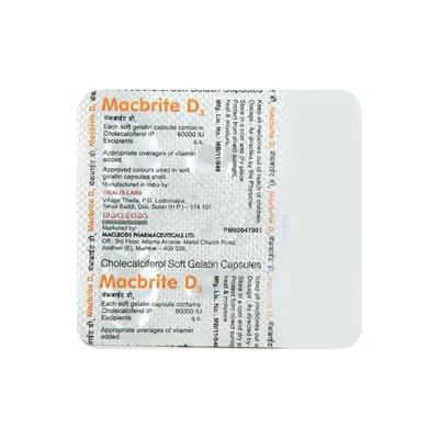Macbrite D3 Capsule 4'S - Supplements-Vit