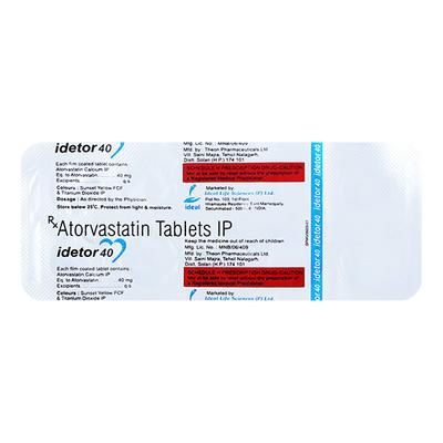 IDETOR 40mg Tablet 10's - High Cholesterol-Dys