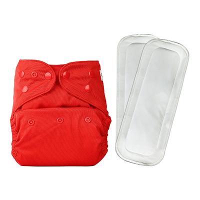 Bumberry Reusable Diaper Cover (2-36 Months) with 2 Wet Free Inserts - Red - Diapers & Wipes