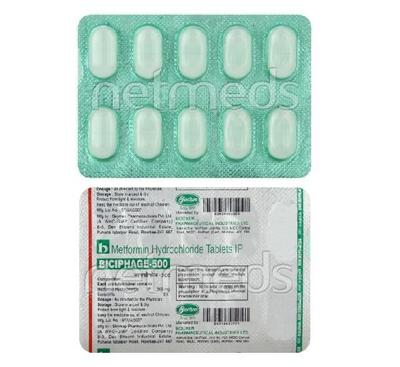 Biciphage 500mg Tablet 10'S - Diabetes-Ant