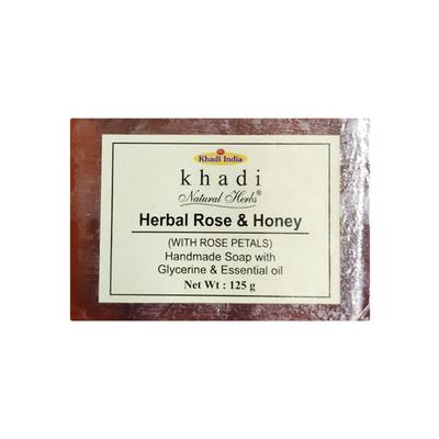 Khadi Natural Herbs Herbal Handmade Soap - Rose & Honey 125 gm - Personal Care (Ayush)