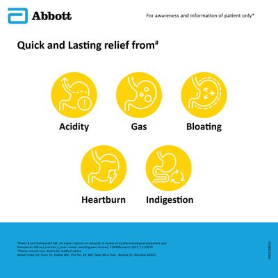 Digene Antacid Antigas Gel On the Go Pack - Orange Flavour (Pack of 5 x 10 ml) - Acidity