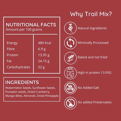 Snack Amor Trail Mix (Pack of 2 x 100 gm) - Nutritional Bars