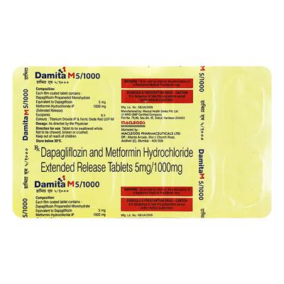 DAMITA M 5/1000 Tablet 10's - Diabetes-Ant