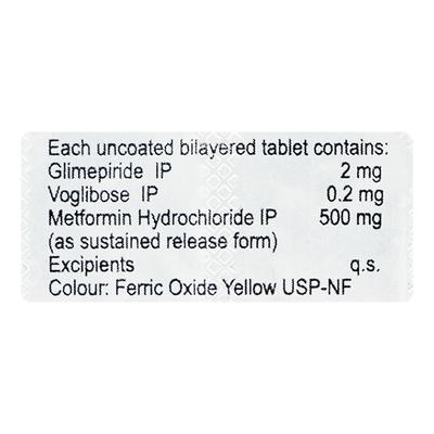 ZETAGLIM MV 2mg Tablet 10's - Diabetes-Ant