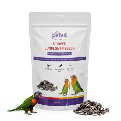 Petvit Striped Sunflower Seeds 1000 gm - Petfood