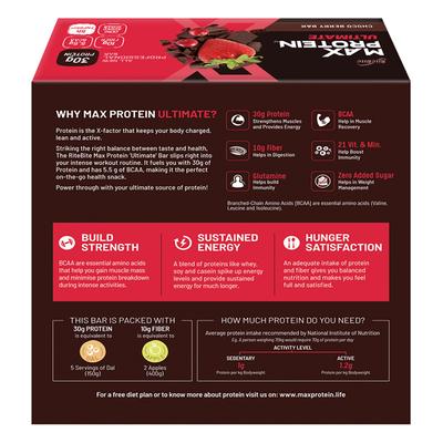 RiteBite Max Protein Ultimate Choco Berry Bar (Pack of 6 x 100 gm) - Nutritional Bars