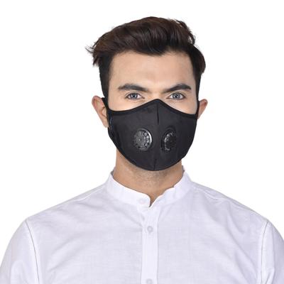 Smog Guard N99 Face Mask With Two Valves (L) - Black (Pack of 1) - Face Mask