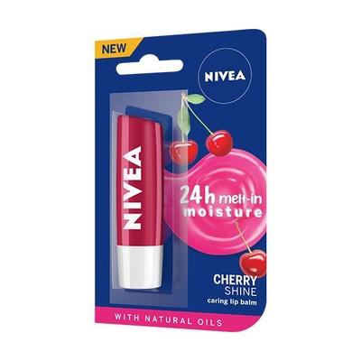 Nivea Buy 1 Get 1 Free Cherry & Blackberry Shine Lip Balm 4.8 gm - Lip Balms