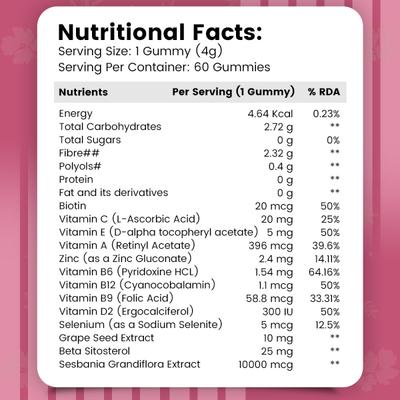 Nirvasa Hair & Nails Gummies (Pack of 3 x 60's) 1's - Multi-Vitamins