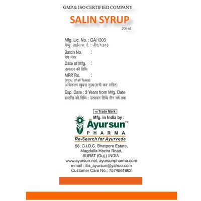 Ayursun Salin Syrup 200 ml - Speciality Medicines