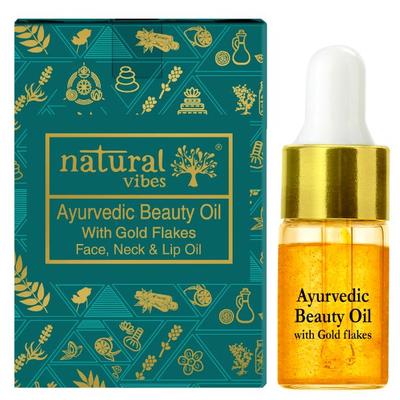Natural Vibes Ayurvedic Beauty Oil with Gold Flakes 3 ml - Face Oils