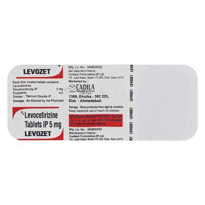Levozet 5mg Tablet 10'S - Allergies-Ant