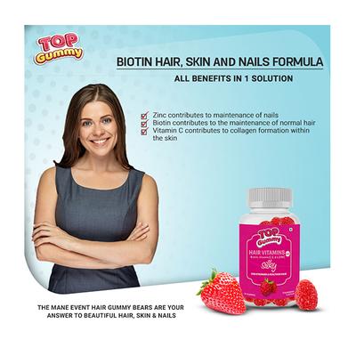 Top Gummy Silky Hair Vitamins Gummies - Strawberry Flavour 30's - Hair & Skin