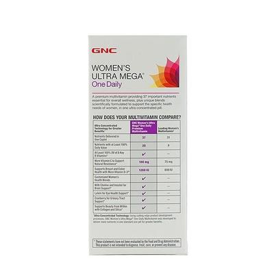 GNC Women's Ultra Mega One Daily Caplets 60's - Calcium And Minerals
