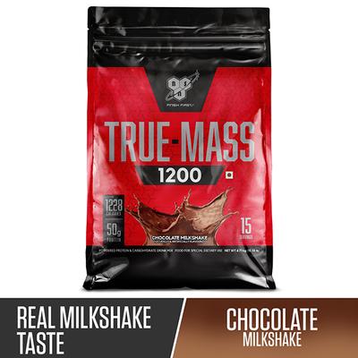 BSN True Mass 1200 Mass Gainer Powder - Chocolate Flavour Milkshake 10.38 lb - Workout Essentials