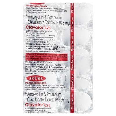 CLAVATOR 625 Tablet 10's - Bacterial Infections-Pen