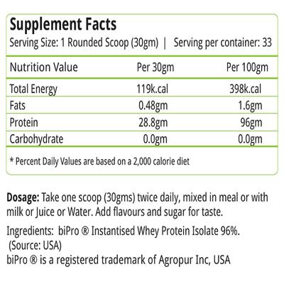 Natures Velvet 100% Whey Isolate Powder - Unflavoured 1000 gm - Speciality Medicines