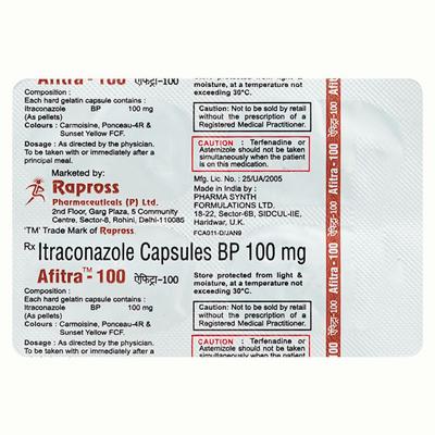 AFITRA 100mg Capsule 4's - Fungal Infections-Anf