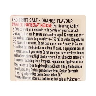 Eno Fruit Salt Powder - Orange Flavour 100 gm - Acidity