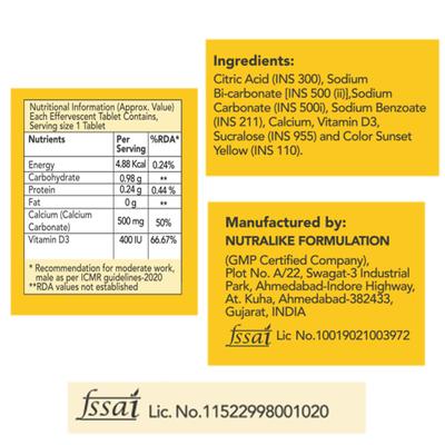 FixUpHealth Biotin Effervescent Tablet - Orange Flavour 20s & FixUpHealth Calcium and Vitamin D3 Effervescent Tablet - Orange Flavour 20s 1's - Hair & Skin