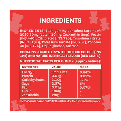 Setu Lutein 10 mg Gummies - Red Grape Flavour 30's - Multi-Vitamins