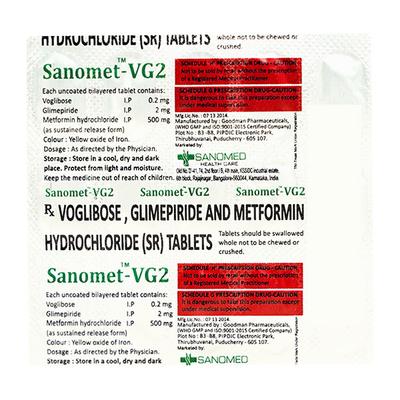 SANOMET VG 2 Tablet 15's - Diabetes-Ant