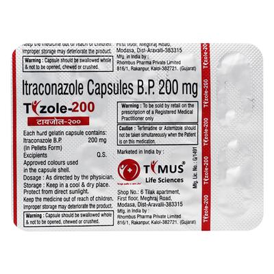 TYZOLE 200 Capsule 10's - Fungal Infections-Anf