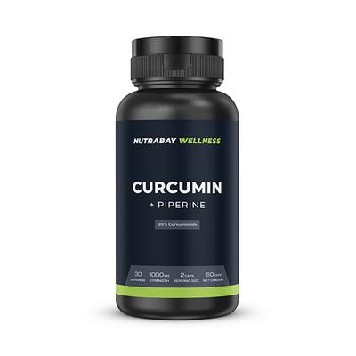 Nutrabay Wellness Curcumin + Piperine 1000mg Capsule 60's - Herbal Dietary Supplement