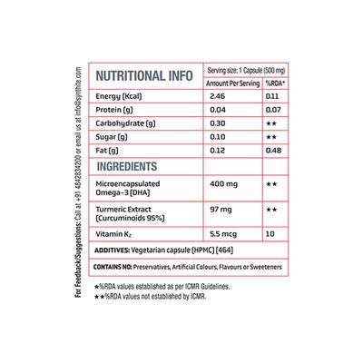 Natxtra CurQmeg-3 Vegan Capsule 60's - Herbal Dietary Supplement