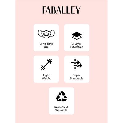 Faballey Plaid 2 Ply Pleated Reusable Mask Set (2 Pcs) - Face Mask