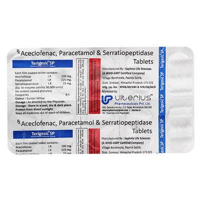 TERIGESIC SP Tablet 10's - Pain relief-Nsa