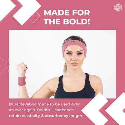 Boldfit Wrist Band - Pink 1's - Workout Essentials