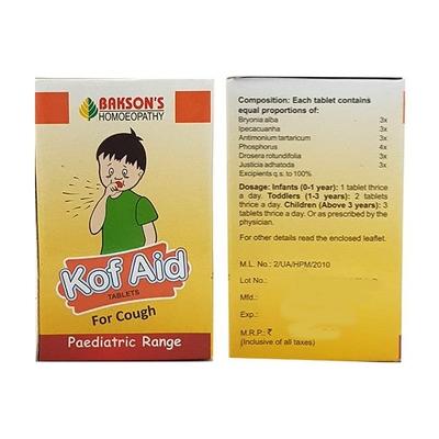 Bakson's Kof Aid Paediatric Tablet 25 gm - Speciality Medicine