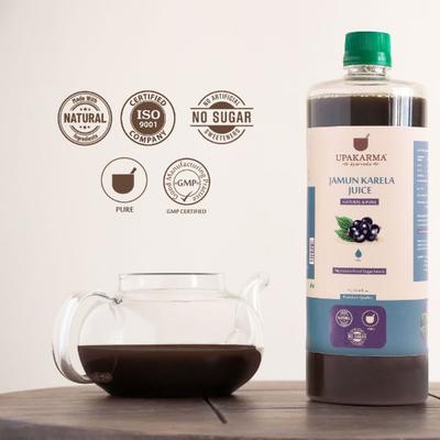 Upakarma Ayurveda Jamun Karela Juice 1 litre - Diabetes Care (Ayush)
