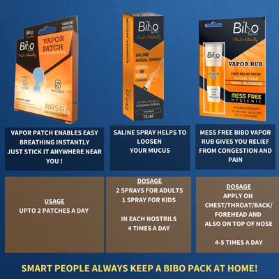 Bibo Natural Severe Cold Relief Kit - Cough & Cold (Ayush)