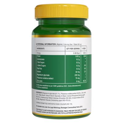 Pure Nutrition Magnesium Glycinate with Zinc 350 mg Veg Tablet 60's - Calcium And Minerals