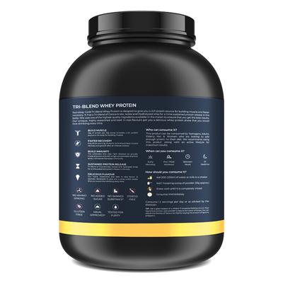 Nutrabay Gold Tri-Blend Whey Protein Powder - Vanilla Ice Cream Flavour 2 kg - Whey Proteins