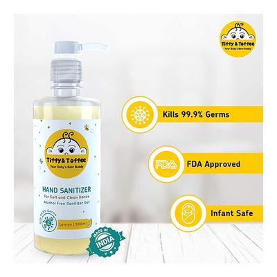 Tiffy & Toffee Non-Alcoholic Hand Sanitizer - Lemon 500 ml + Baby Laundry Detergent 200 ml - Baby Skin Care