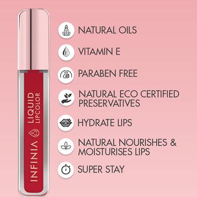 Infinia Liquid Lip Color Liquid Lipstick M 24 Long Lasting and Waterproof 5 ml - Liquid Lipsticks