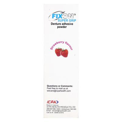 FIXON SUPER GRIP STRAWBERRY FLAVOUR Powder 30gm - Denture Adhesive