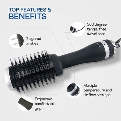 Winston Hair Blow Brush - Black - Hair Combs