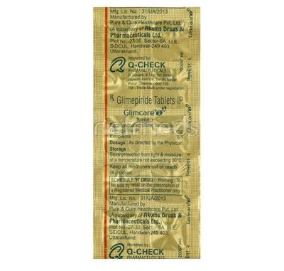 Glimcare 2mg Tablet 10'S - Diabetes-Ant