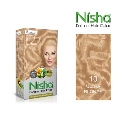 Nisha Creme Hair Color - 10 Ultra Blonde 60 gm - Crème
