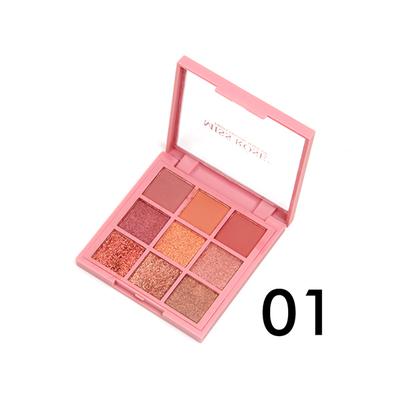 Miss Rose 9 Color Matte & Glitter Eyeshadow Palette 7001 - 123N 01 7.5 gm - Face Palettes