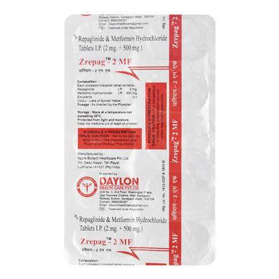 ZREPAG 2MF Tablet 10's - Diabetes-Ant
